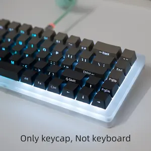 Black gray gradient, side engraved translucent keycaps, gradient color, OEM height, PBT material, compatible with 6.25U space 61 64 68 75 81 87 98 99 100 104 108 Keyboard Keycap