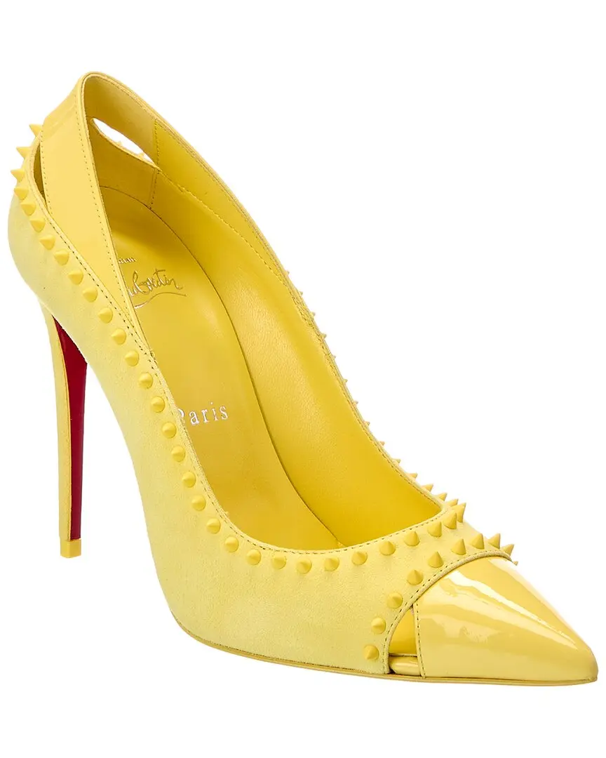 Christian Louboutin Kate 100 Patent & Suede Pump