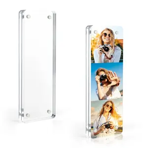 Custom Personalized Transparent Acrylic Car Sunshade Photo Frame, 6×2 Inch Car Interior Decor Display Stand, Unique Photo Keepsake Ornament, Only Frame for Sale