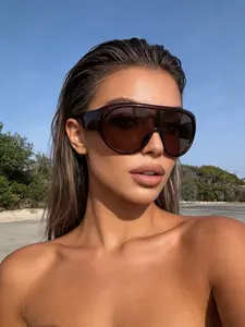 Cyberpunk Style Large Frame Women's Protective Sunglasses Lens, Ideal for Commuting, Driving, Traveling, Fashionable Eye Protection