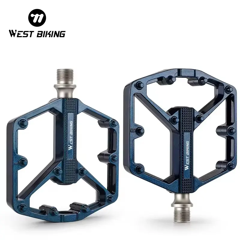 WEST BIKING Bicycle Pedal. Aluminum Alloy Lightweight Road Bike MTB Pedals, 3 Bearing Waterproof Riding Cycling Non-Slip Pedals, Anti Slip Pedals