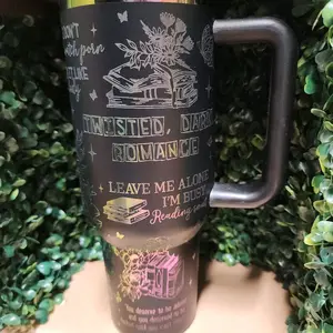 Dark twisted romance 40 oz laser-engraved tumbler SPREAD THOSE PAGES #bookwhore Enemies to lovers
