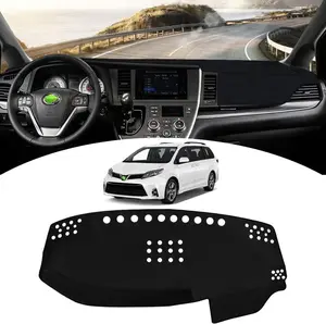 KUST Compatible with Dash Cover Mat for Toyota Sienna 2015-2020 Accessories Dashboard Cover Mat Pad Sunshade Glare UV Rays Protector Non-Slip Backing Flannel Materials Black
