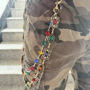 Hip hop punk style double-layer pants chain fashion unique neutral waist accessory