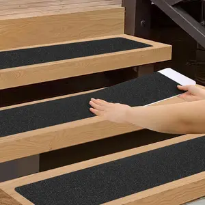 Outdoor Stair Treads Non-Slip Step Strips for Wooden Steps 5 Pack 6” x 24” Anti Slip Grip Tape Precut for Outside Stairs, Non Skid Stair Tread Mats...