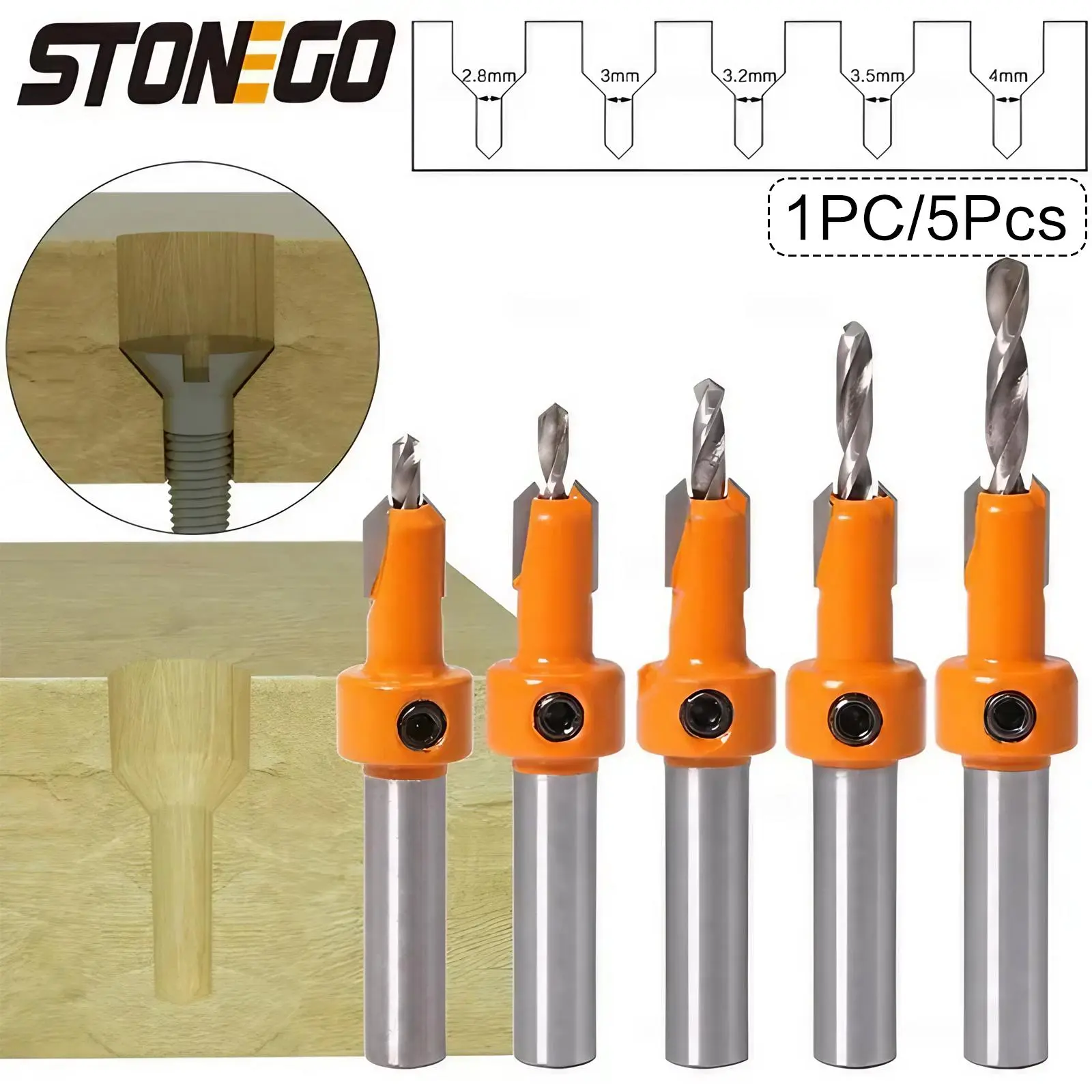 Countersink Drill Bit Set, Woodworking Tool, Counterbore Drilling Tool, Countersunk Woodworking Tool, Hardware, Cutting, Tools for Mechanics, Power Tool, Drill Bits Set, Drill Bit Kit