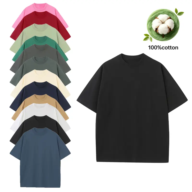 1 Pack Men's 230GSM Heavyweight 100% Cotton T-Shirts Solid Color Crew Neck Basic Tees Soft Fade Proof Durable Unisex Casual Tops for Everyday Wear Streetwear Loungewear party birthday
