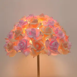 Romantic Rose Lampshade Umbrella Shape, Warm Bedroom Decor, Light Decor, Romantic Rose Flower Design, Table Lamp Decoration (lampshade Only)