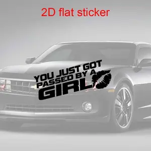 1PC Street Trendy Cool Logo Sticker, Stick on car bodies, black-white slogan and lip print decor has cool vibe, Female car owners use as female attitude cool decoration Car Stickers, Automotive Decals
