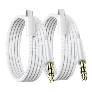 (2 Pack 6.6ft) Aux to USB C , Aux Cord for  16/15, USB C to 3.5mm Male Audio Jack  Compatible for / 16 Plus /16 Pro Max/ Galaxy S23 S22 Note 20/ Pixel 5 XL