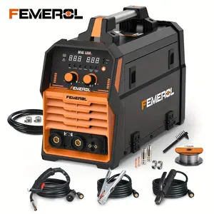 FEMEROL 135A 4-in-1 MIG Welder 110V Gas/Gasless Flux Core/Lift TIG/Stick ARC with Synergy IGBT Inverter Portable for Home DIY 135A Current