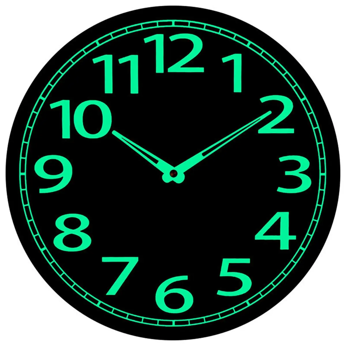 12-In (30cm) Frameless Hanging Wooden Wall Clock - Silent Non-Ticking, Light-Absorbing Luminous, Easy Hand Installation, Battery-Powered Eco-Friendly Modern Home Decor for Bedroom, Living Room