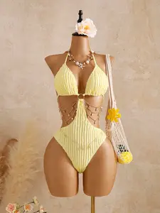 Women's Fashion One-Piece Swimsuit, Stylish Monokini Swimwear, Comfortable Beachwear, Perfect for Pool Parties & Vacations