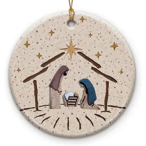 Nativity Scene Holiday Ornaments 2026 - Christian Nativity Decor, O Holy Night Christmas Ornament -  Xmas Tree Decor, Religious Catholic Keepsake, Ideas for Christian