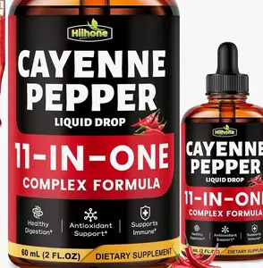 (2 Packs) 11-in-1 Cayenne Pepper Drops - Herbal Supplement with Hawthorn, Beet Root & Cinnamom - Supports Healthy Digestion & Immune - 4 FL Oz