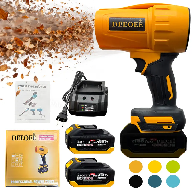 DEEOEE Cordless Turbo Jet Leaf Blower – High-Power Brushless Motor, Violent TurboFan for Car Drying, Dust Cleaning & Snow Removal – Handheld & Lightweight for Outdoor & Garage Use