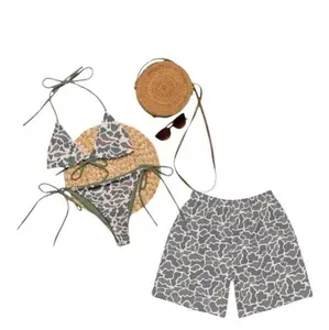 Duck Camo Matching Couples Swimsuits – Triangle Bikini for Her & Coordinated Summer Beach Set