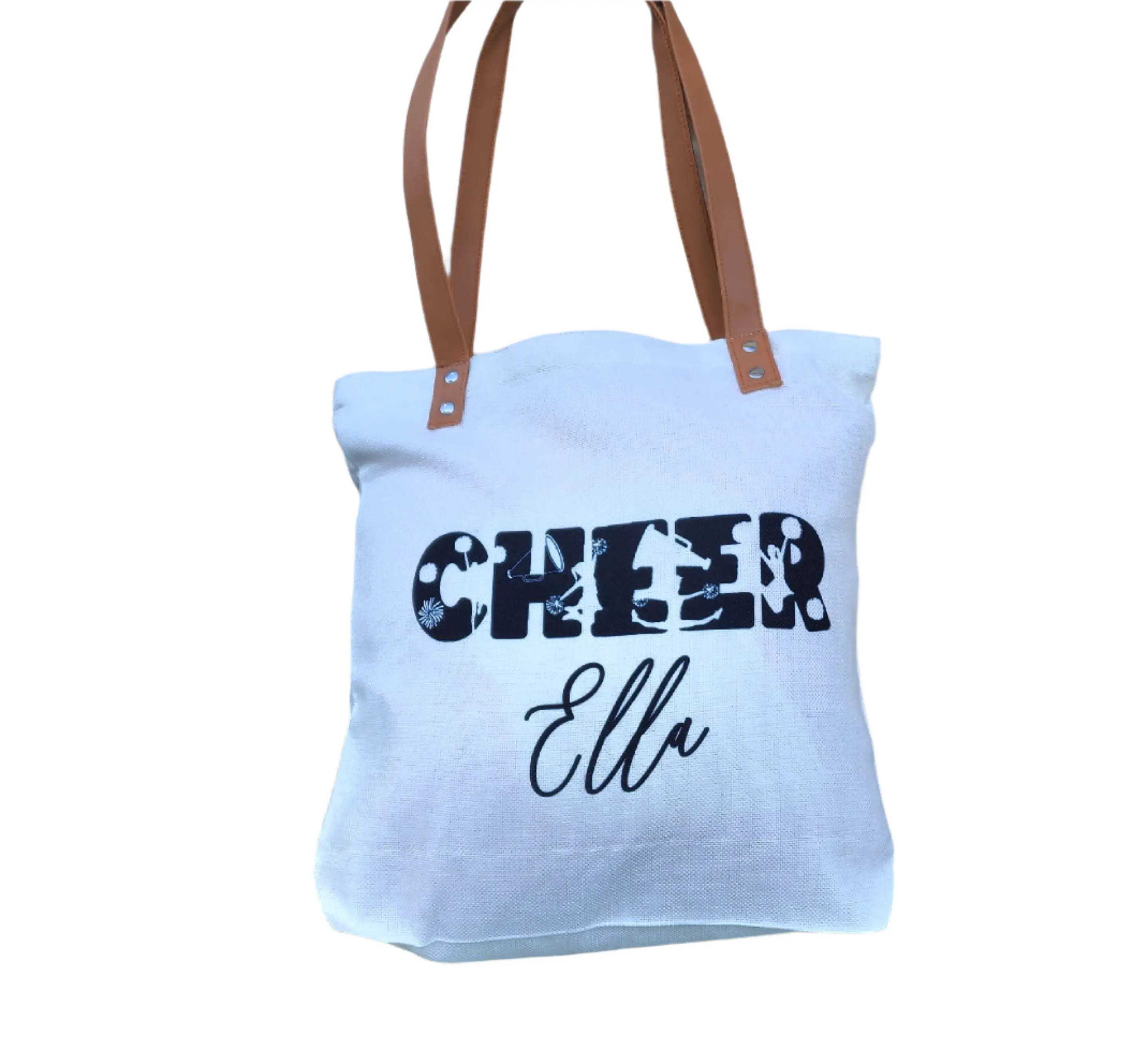 Cheer Name Personalized Tote Bag for Cheerleading Practice and Competition