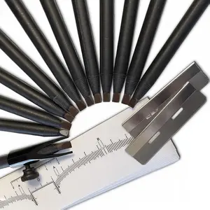 INK PERMANENT [12 Pack] Eyebrow & Microblading Pencil, Brow Mapping Kit for Microblading, Permanent Makeup with Eyebrow Pencil Sharpener - Brow Shaper and 10 Ruler Dark Brown