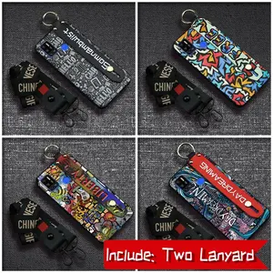 personality Wristband Phone Case For Tecno Spark5 Air/Spark6 Air/KD6 ring Phone Holder Kickstand Shockproof Wrist Strap Waterproof Dirt-resistant Soft case Back Cover Silicone