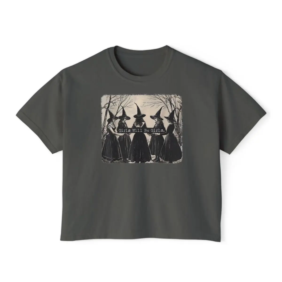 Girls will be Girls Witch Coven Boxy Cropped Tee