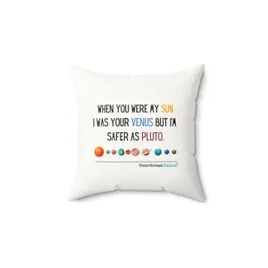Safer as Pluto Haiku - Faux Suede Square Pillow