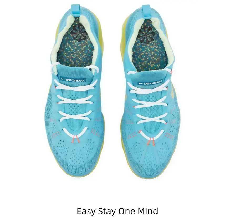 Breathable Perforated Sky Blue Sports Sneakers Shock Absorbing Cushion Non Slip Fashion Jogging Shoes For Spring Summer