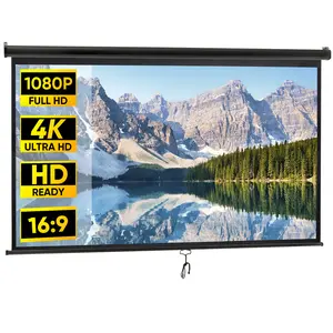 ZENY 100-in 16:9 HD Black Projection Screen Movie Projector 4K Active 3D Wall/Ceiling Mount