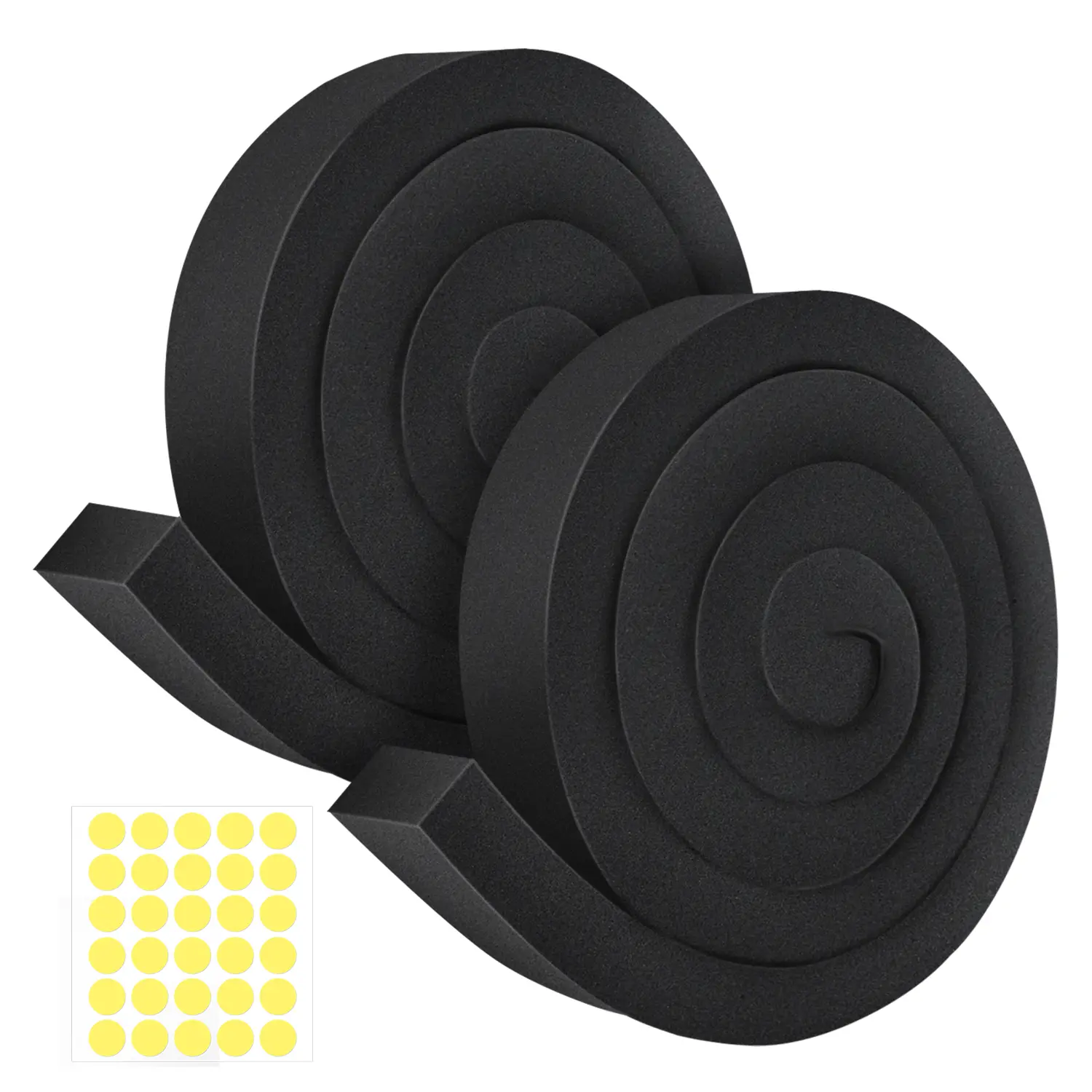 2-Pack 1''x2''x6.5Ft Adhesive Air Conditioner Foam Tape - Window Weather Stripping, High Resilience Energy Saving Device, Sound Insulation, Collision Prevention, Bendable AC Window Seal Kit (Black, 6.5 Ft x 2 Rolls, Not Recommended on Damp Surfaces)