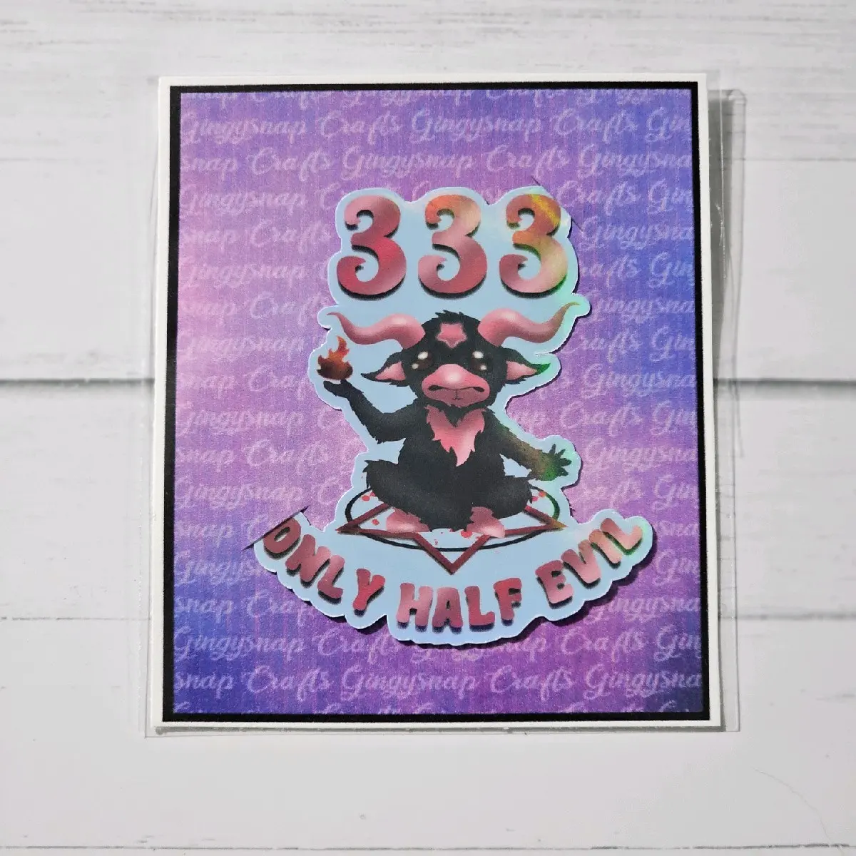333 Only Half Evil Rainbow Holographic Sticker