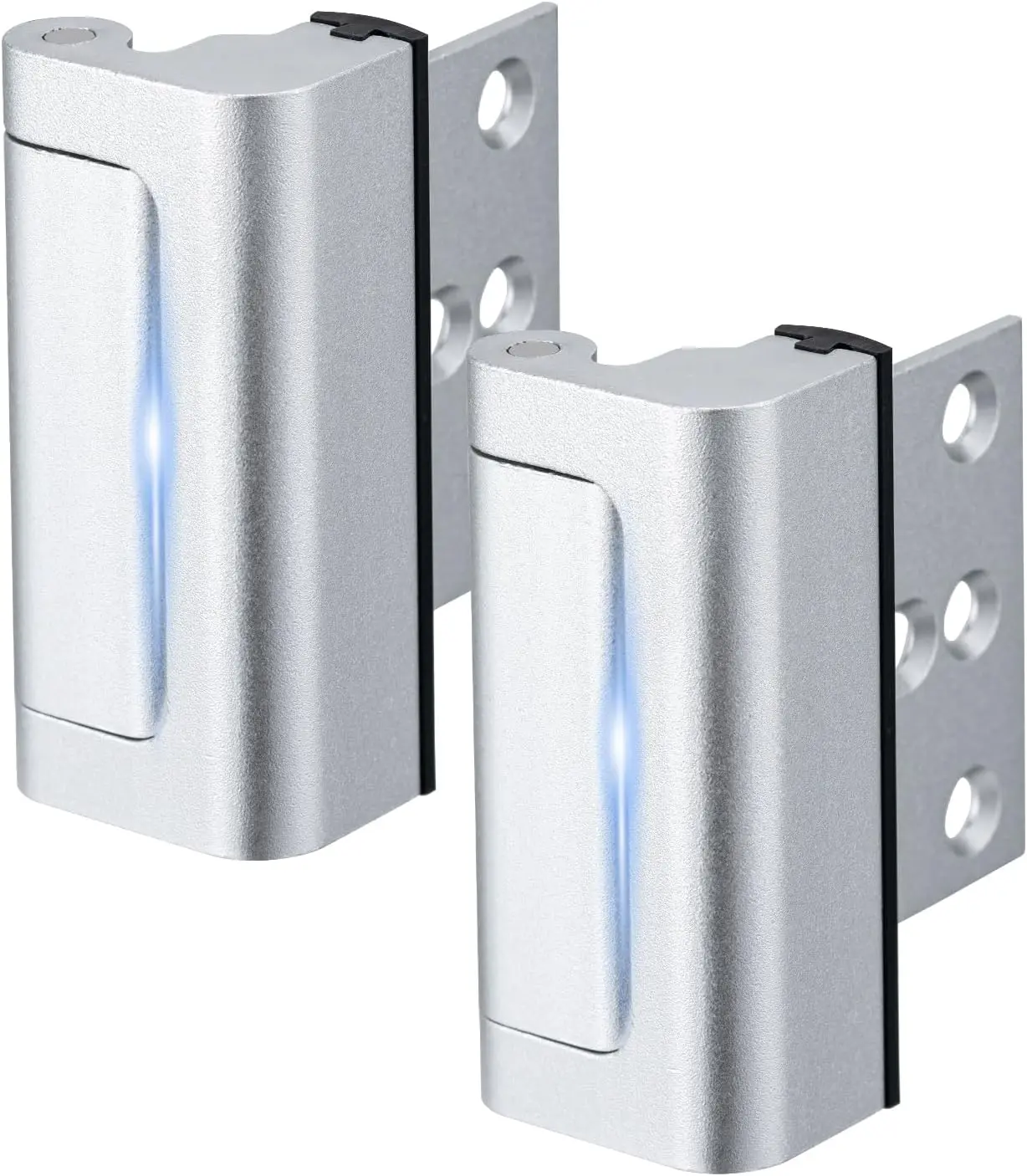 2 Pack Home Security Door Lock,Childproof Door Reinforcement Lock,with 3" Stop Withstand 800 lbs,for Inward Swing Doors,Night Kids Safety Metal Flip Lock Deadbolt Latch (Silver)