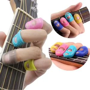20 Pc Silicone Guitar Finger Caps, Multi-Color Thimble Grips, Enhanced Comfort, Finger Protection for Beginners (Practice/Performance) Guitar Accessory, Guitar Learning Tools