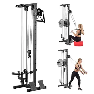 VEVOR LAT Pull Down Machine, 3-in-1 Row Cable Machine, Cable Machines Home Gym with 18-Level Height Adjustment, Wall-Mount Design, Load 500 lbs Lat Tower for Full-Body Workouts, Single-Arm TrainingVEVOR Super Brand Day