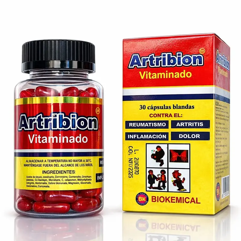 Artribion Vitaminado 30 Capsules Healthcare Vitamins - Gelatina Blanda Contra el Dolor - Musculo Tensional Inflamacion