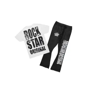 Keve White/Black T-Shirt/Knitted Mohair Flare Pant Set Keve White/Black T-Shirt/Knitted Mohair Flare Pant Set