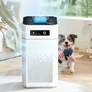 Portable bedroom HEPA air purifier, Home air purifier, 22dB silent operation, 360° air intake system, sleep mode, triple filtration,blue night light, suitable for household air purification against pet allergies, viruses and dust，Famliy Gift