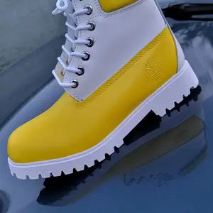 Yellow Boots hightop Waterproof Custom Men's Footwear for Walking