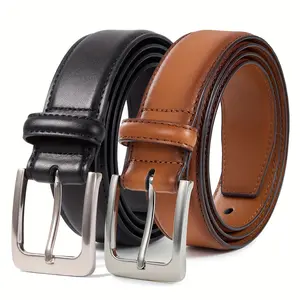 Men'S Belt (2pcs) Genuine Leather Belt for Men Dress Casual Golf Jeans Pants 1 3/8", Belts with Buckle, Belt for Work, Belt for Men, Belt Buckles for Women, Belt for Jeans, Belt, Work Belt, Stylish Belt, Fashionable Belt, Premium Belt, Durable Belt