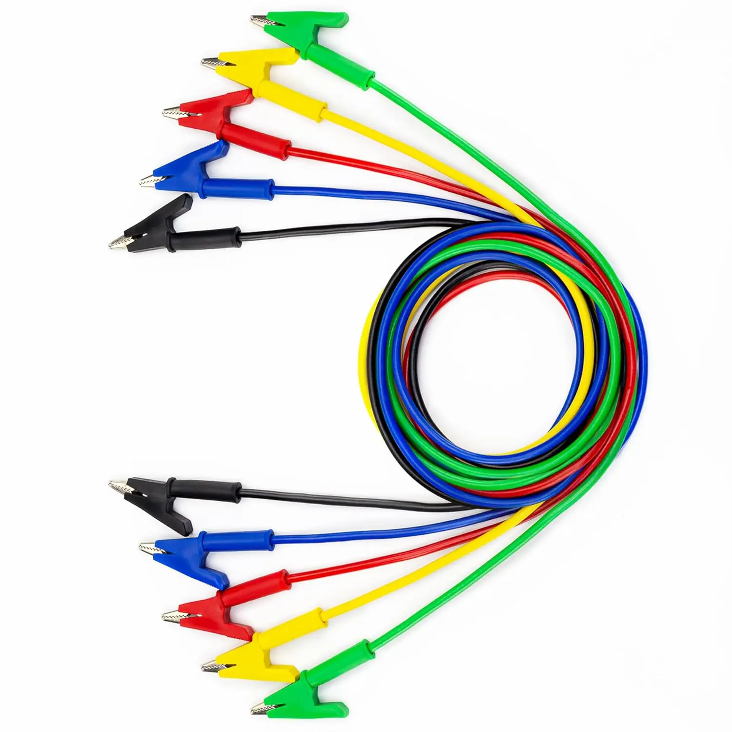 5-Piece Electrical Test Leads Set - 5 Jumper Wires, 15A Heavy-Duty Pure Copper Accessories, 39.6in 1500V PVC Insulation Flame Retard Cables, 0.13 Diameter, Anti-Slipping Non-Slip Design, for Car Repair, Home Electrical Testing, 36-Month After-Service, 39.