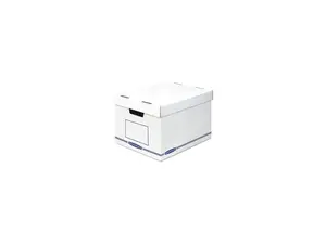 Bankers Box 4662401 Organizer Storage Boxes, X-Large, White/Blue, 12/Carton