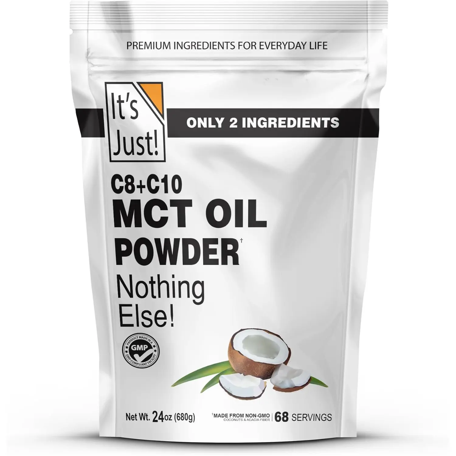 MCT Oil Powder with Prebiotic Fiber Keto Friendly Coffee Creamer C8 C10 Non GMO 24 Oz