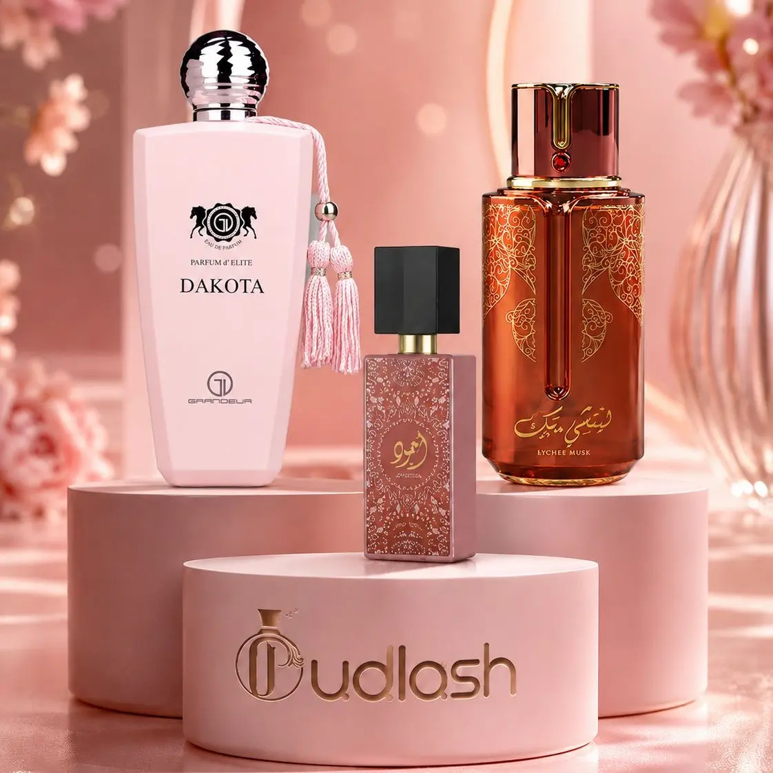 Oudlash Bundle | Grandeur Elite Dakota + Ajwad Pink + Lychee Musk | Eau De Parfum | Women's Fragrance | 100 ML | Sweet - Lychee & Citrus Notes