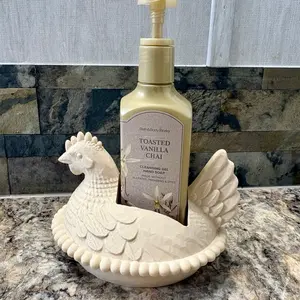Chicken Soap Holder Farmhouse Sink Decor | Cute Kitchen Counter Organizer | Rustic Dish Soap Holder | Country Kitchen Aesthetic