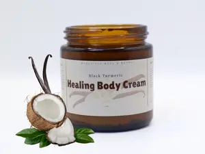 Black Turmeric Vanilla Whipped Body Butter All-Natural Vegan Deeply Moisturizing 4 Ounce Non-Greasy Formula for Dry Skin