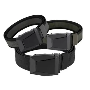 Men's Elastic Tactical Belt, Military Work Belt/Hiking Belt, Elastic Nylon Webbing, Ratchet Quick-Release Belt