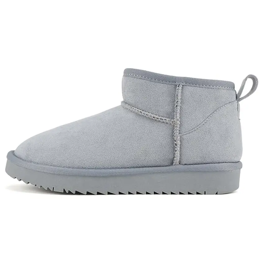 Soda MUTUAL Women's Faux Fur Mini Snow Ankle Boots - Light Blue Imitation Suede - Size 8, Footwear, Soft, Shoes