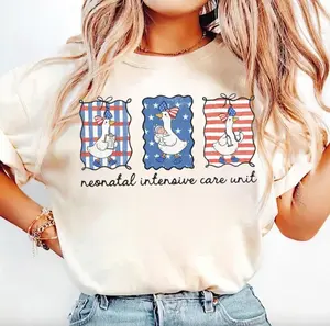 4th of July NICU Nurse T-Shirt, Patriotic Neonatal ICU RN Tee, Red White Blue Nurse Gift, Nicu Fourth of July Shirt, Nurse Shirt, Nurse Gift For Her