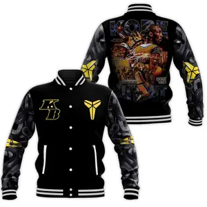 Kobbe Bryannt Black Mammba Baseball Jacket, Basketball Legend Champion Graphic Varsity Coat, Sports Fan Outerwear, Memorial Gift | 211125.C13083.ID00