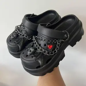 EVA Platform Sandals Shoes for Women Light Weight Punk Rivet Lady Summer Clogs Clogshoes Black Flatform Girl Footwear