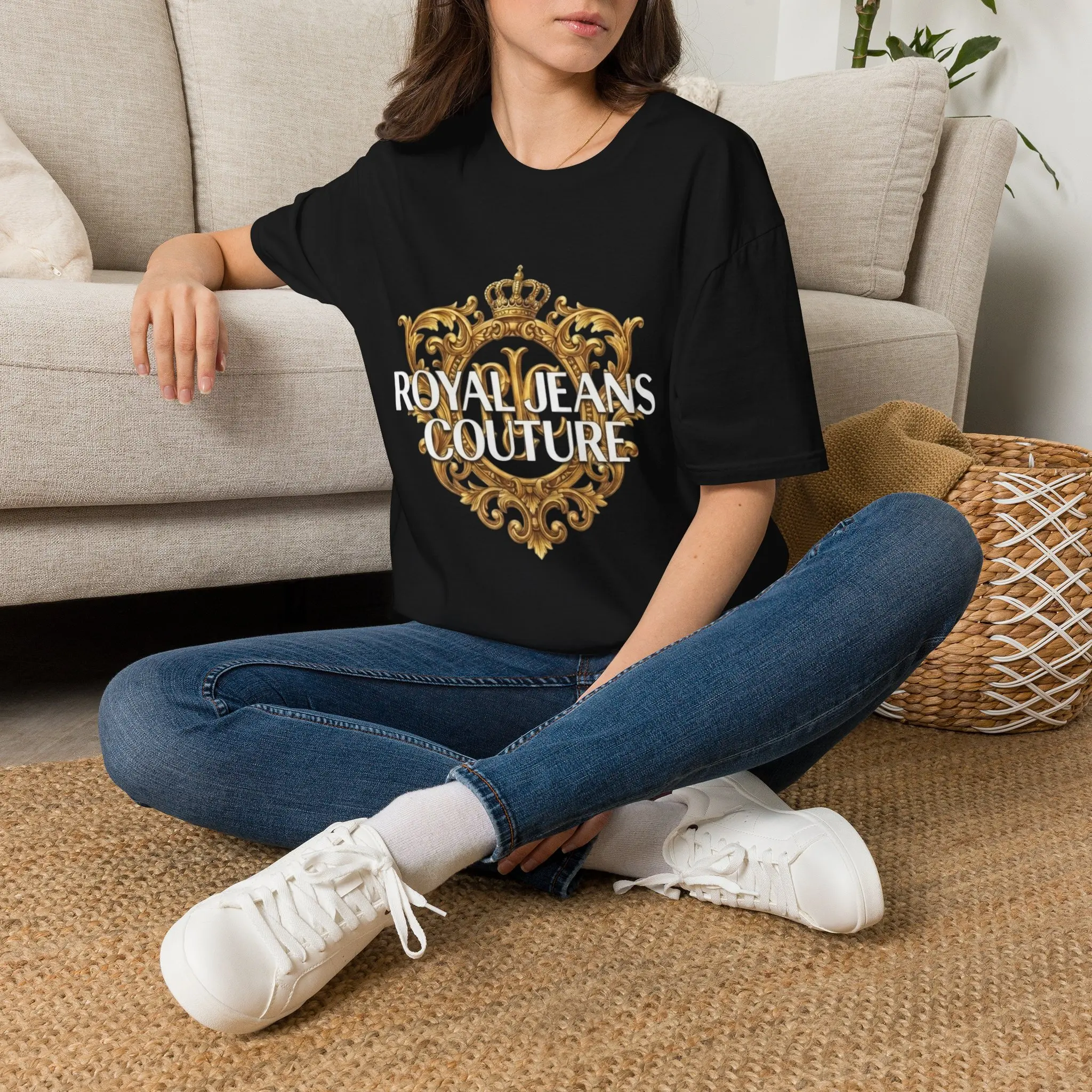 Royal Crest Graphic T-Shirt | Gold Ornate Crown Tee